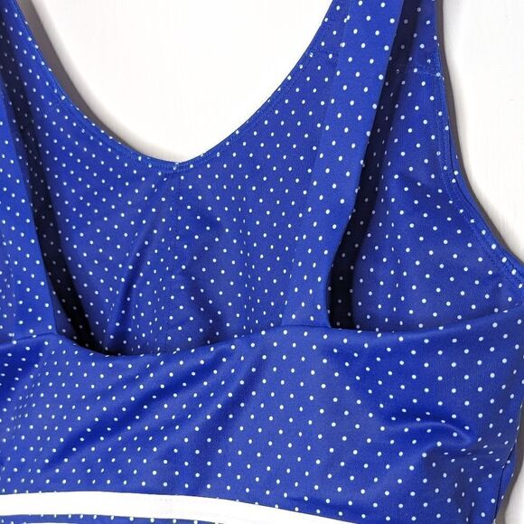 WILO Royal Blue White Polkadot Sports Bra size L - Picture 7 of 11
